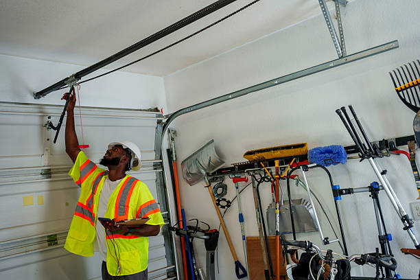 Professional Garage Door Panel Replacement technician working in Mayville, NY